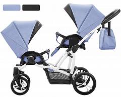 Детская прогулочная коляска Bebetto42 Sport Сomfort для двойни, шасси белая/BIA