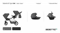 Детская прогулочная коляска Bebetto42 Sport Сomfort для двойни, шасси графит/GRF